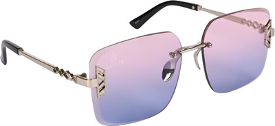 AISLIN Rectangular, Retro Square Sunglasses(For Men & Women, Pink, Blue)