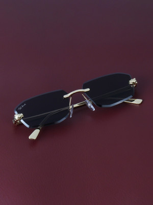 Ted Smith Rectangular Sunglasses(For Men & Women, Black)