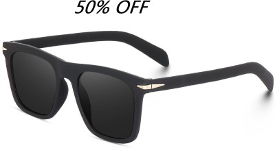 ALFATOORE Retro Square Sunglasses(For Boys & Girls, Black)