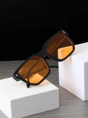 Ted Smith Retro Square Sunglasses(For Men & Women, Black)