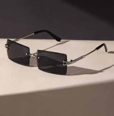 VALWICK Rectangular Sunglasses(For Men & Women, Black)