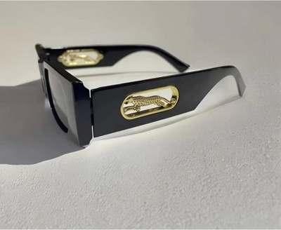 Zeemork Rectangular, Retro Square Sunglasses(For Men & Women, Black)