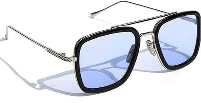 Eymen I Retro Square Sunglasses(For Men, Blue)