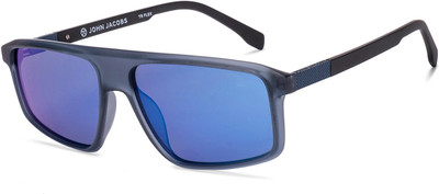 john jacobs Rectangular Sunglasses(For Men, Blue)