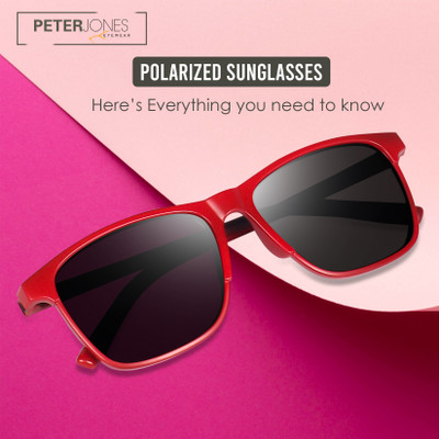 PETER JONES Retro Square Sunglasses(For Men & Women, Black)