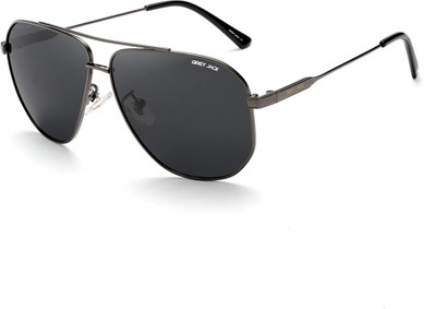 Grey Jack Aviator Sunglasses(For Men & Women, Grey, Black)