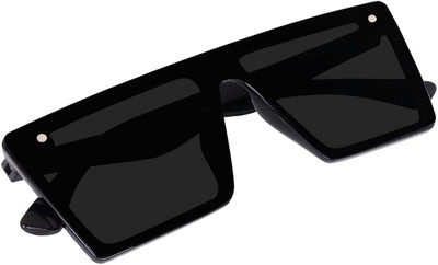 NETWIZARD Retro Square, Aviator, Rectangular Sunglasses(For Men & Women, Black)