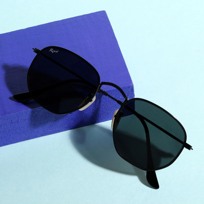 Resist Rectangular Sunglasses(For Men & Women, Black)