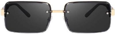 HAIRUM Retro Square Sunglasses(For Men, Black)