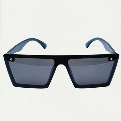 DRAYVUZE Rectangular, Over-sized Sunglasses(For Men & Women, Grey)