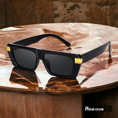 Rich Club Rectangular Sunglasses(For Men, Grey)