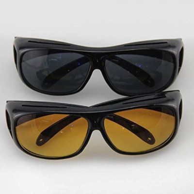 Otani store Wrap-around Sunglasses(For Men & Women, Black, Yellow)