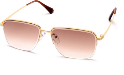 MESPEE Rectangular Sunglasses(For Men & Women, Brown)