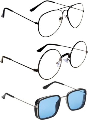Whay Sports, Aviator, Round Sunglasses(For Men & Women, Clear, Blue)