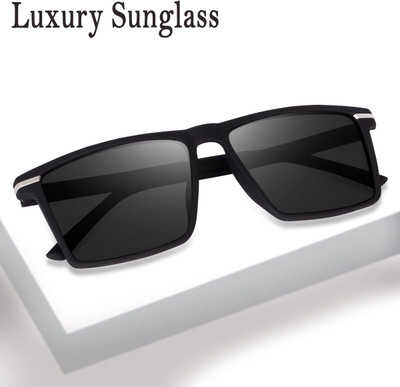 VALWICK Rectangular Sunglasses(For Men & Women, Black)