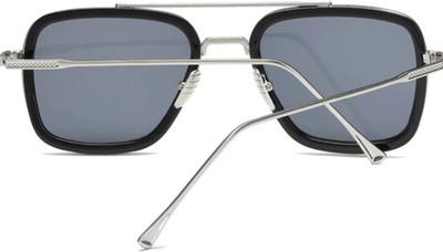 FizzFusion Rectangular Sunglasses(For Men & Women, Black)