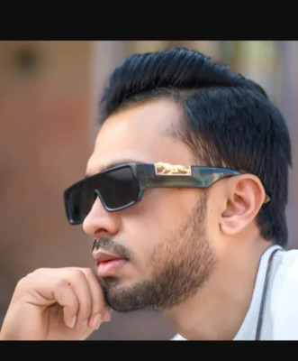 Zeemork Rectangular Sunglasses(For Men & Women, Black)