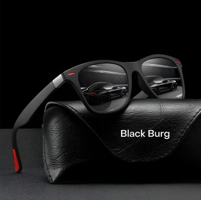 BLACK BURG Retro Square Sunglasses(For Men & Women, Black)