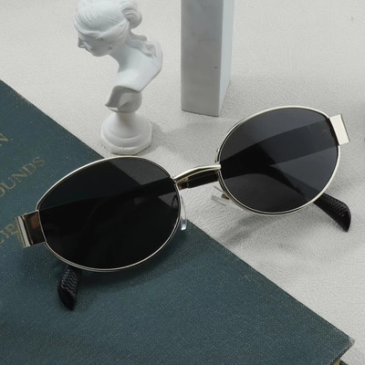 Sunglance Oval, Retro Square Sunglasses(For Men & Women, Black)