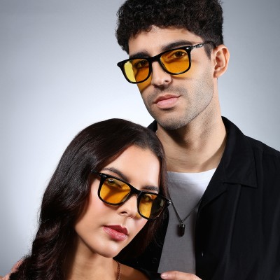 RESIST EYEWEAR Wayfarer, Rectangular Sunglasses(For Men & Women, Yellow)