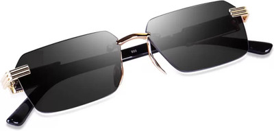 Shade House Rectangular Sunglasses(For Men, Grey)