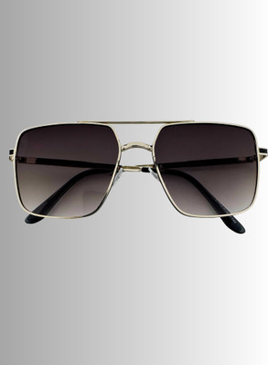 Matteo Bianchi Rectangular Sunglasses(For Men & Women, Black)