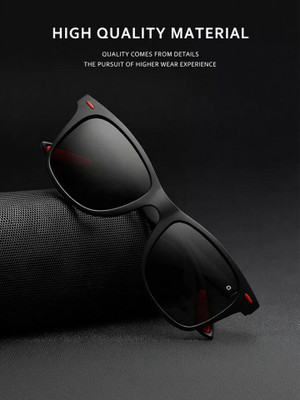 NETWIZ Wayfarer, Sports, Spectacle , Retro Square, Oval Sunglasses(For Men & Women, Black)