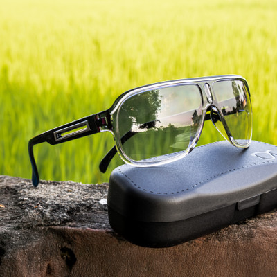 jiebo Aviator Sunglasses(For Men & Women, Black)