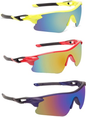 GosForb Sports, Oval, Rectangular, Round Sunglasses(For Men & Women, Blue)