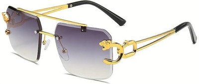 LENS LIBRARY Rectangular Sunglasses(For Men & Women, Grey)