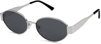 Shade House Oval, Rectangular Sunglasses(For Men, Black)