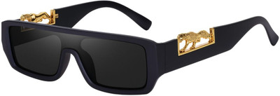 spectaswag Rectangular Sunglasses(For Men & Women, Black)