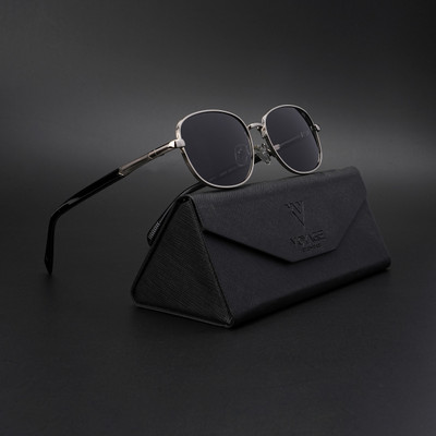 VOYAGE Retro Square Sunglasses(For Men & Women, Black, Silver)
