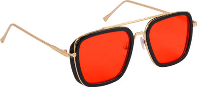 TheWhoop Rectangular Sunglasses(For Men & Women, Red)
