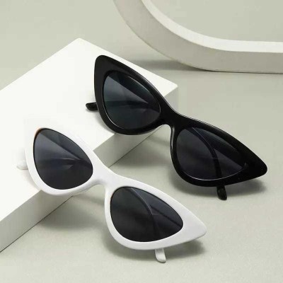 I REBEL Cat-eye, Retro Square Sunglasses(For Men & Women, Grey, Black)