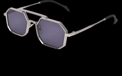 peter india Retro Square Sunglasses(For Men & Women, Black)