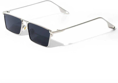 zendro Rectangular Sunglasses(For Men & Women, Black)