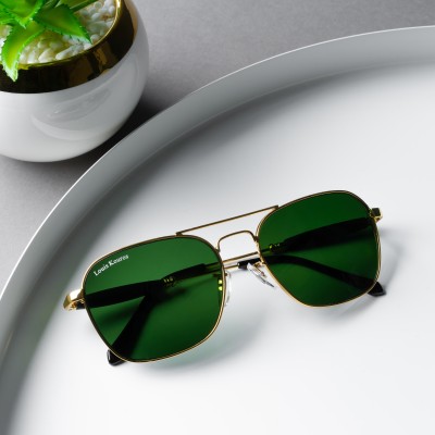 LOUIS KOUROS Retro Square, Wayfarer Sunglasses(For Men & Women, Green)