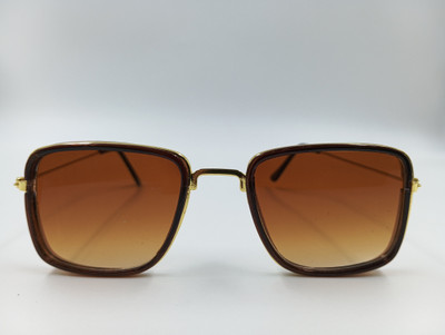 KM CREATION Retro Square Sunglasses(For Men & Women, Brown)