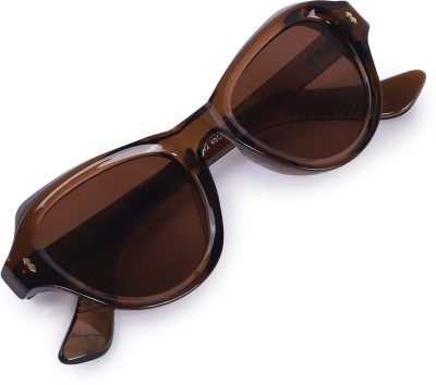 Noir Gaze Round Sunglasses(For Women, Brown)