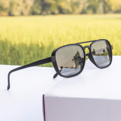jiebo Retro Square Sunglasses(For Men & Women, Black)