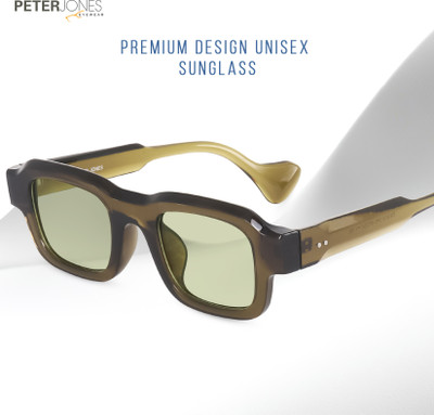 PETER JONES Retro Square Sunglasses(For Men & Women, Green)