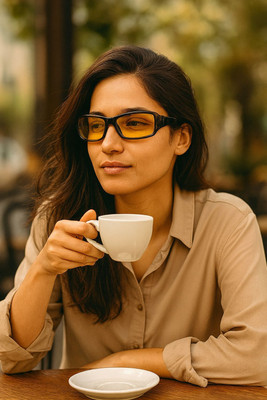 AURELIN Wrap-around Sunglasses(For Men & Women, Yellow)