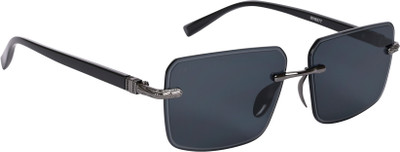 AISLIN Rectangular Sunglasses(For Men & Women, Black)