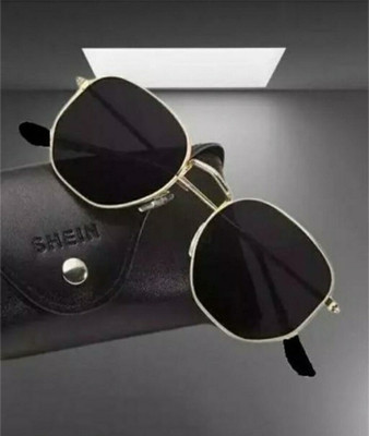 peter india Round Sunglasses(For Men & Women, Black)