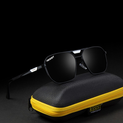 RESIST EYEWEAR Retro Square Sunglasses(For Men & Women, Black)