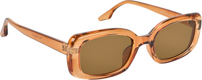 NuVew Rectangular Sunglasses(For Men & Women, Brown)