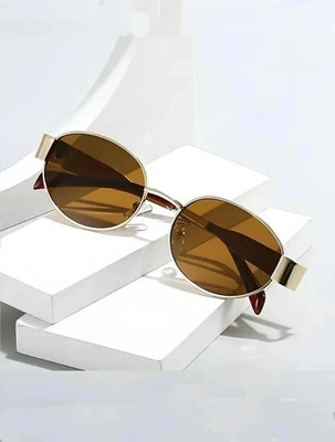 A LUINS Oval Sunglasses(For Women, Brown)