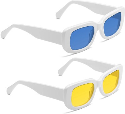 ELLIGATOR Cat-eye, Retro Square, Oval, Round Sunglasses(For Men & Women, Blue, Yellow)