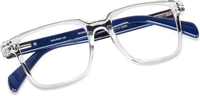 Gynk Retro Square Sunglasses(For Men & Women, Clear)